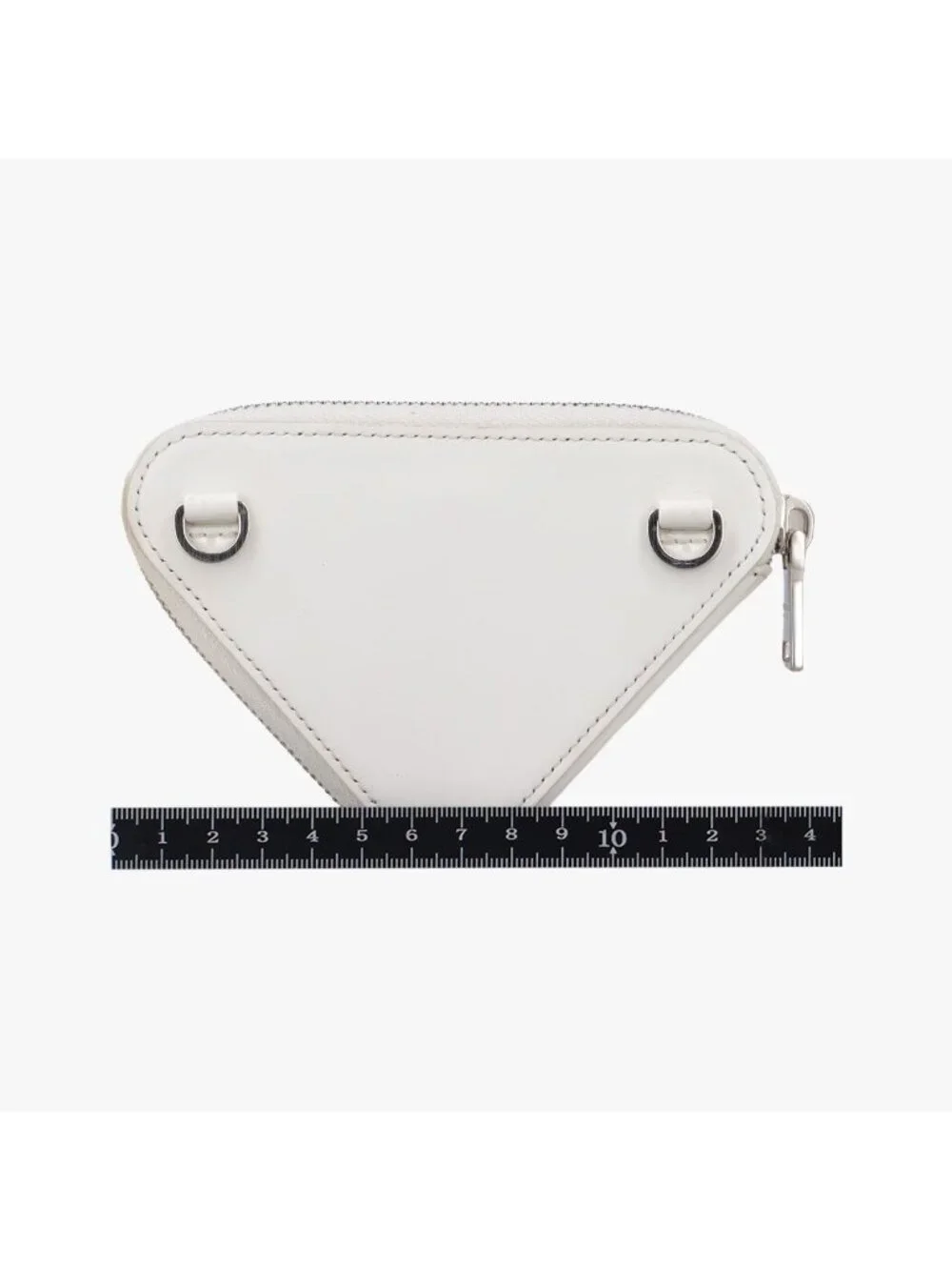 Prada Triangle Chain Pouch White Leather